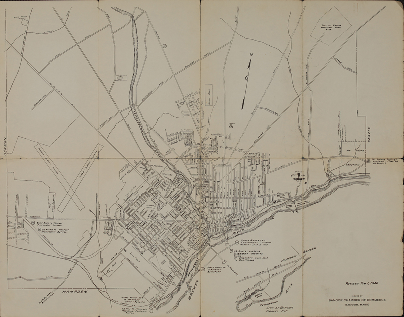 Map of Bangor, 1956