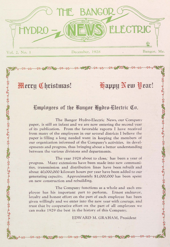 Bangor Hydro-Electric News, December 1928