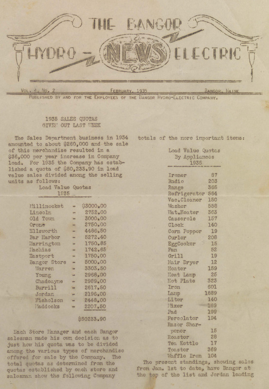 Bangor Hydro-Electric News, February 1935
