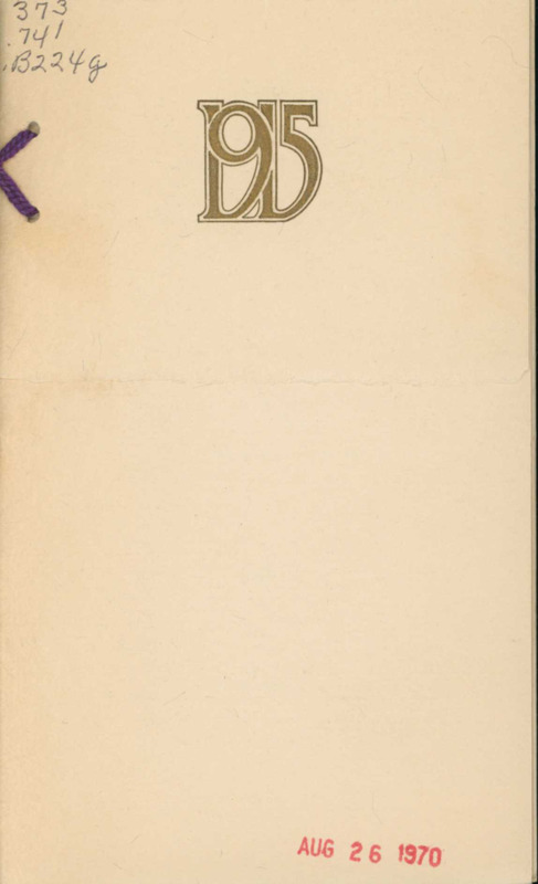 Bangor High School Graduation Program, 1915