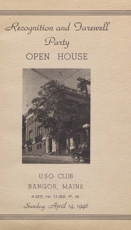 Recognition and Farewell Party Open House, USO Club Bangor, Maine, 1946