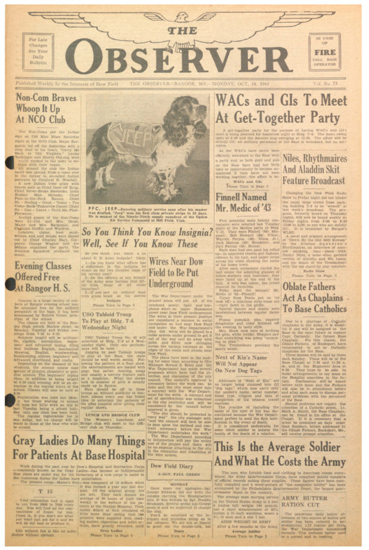 Dow Field Observer, October 18, 1943