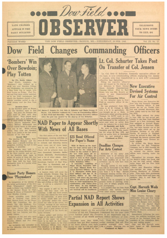 Dow Field Observer, February 28, 1945