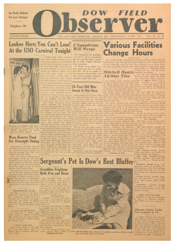 Dow Field Observer, September 19, 1945