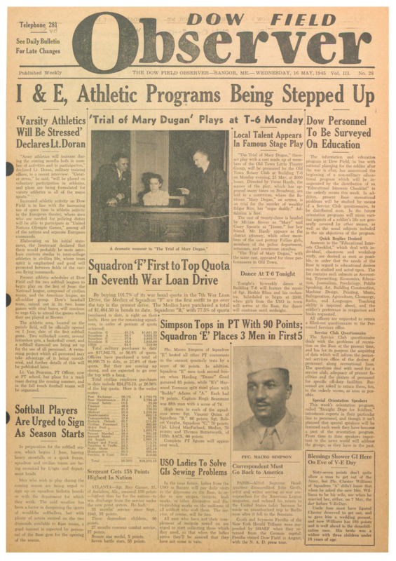 Dow Field Observer, May 16, 1945