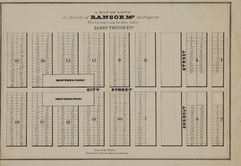 Plan of Part of the City of Bangor, Maine, circa 1834