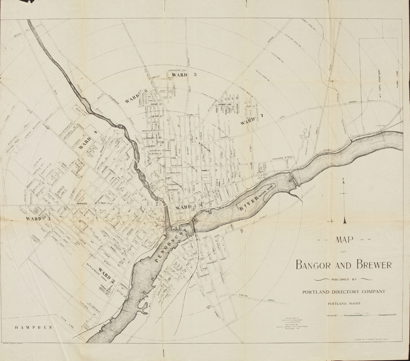 Map of Bangor and Brewer, 1892
